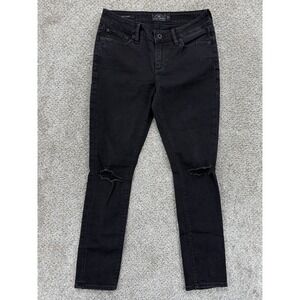Lucky Brand‎ Jeans Womens 4/27A Black Lolita Skinny Destruct Indie Sleaze Grunge